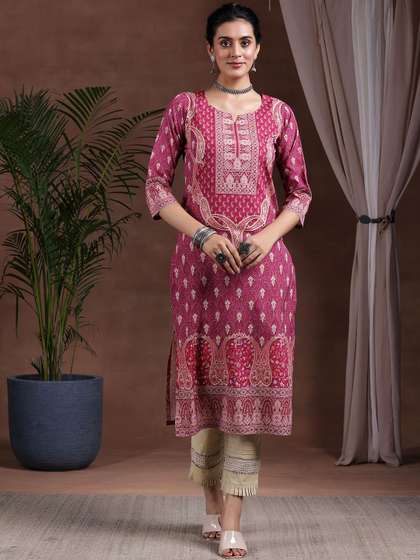 Libas Printed Straight Crepe Kurta