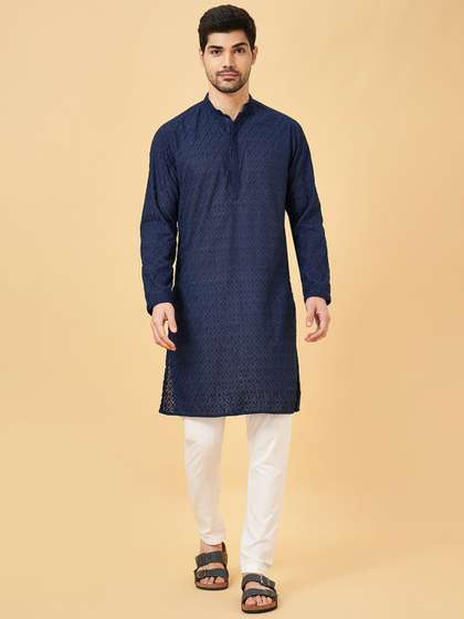 indus route by Pantaloons Thread Work Cotton Kurta