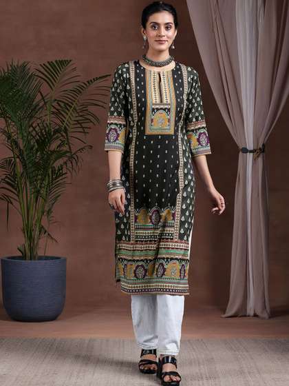 Libas Printed Crepe Straight Kurta