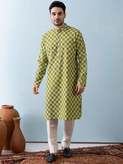 HERE&NOW Thread Work Straight Kurta