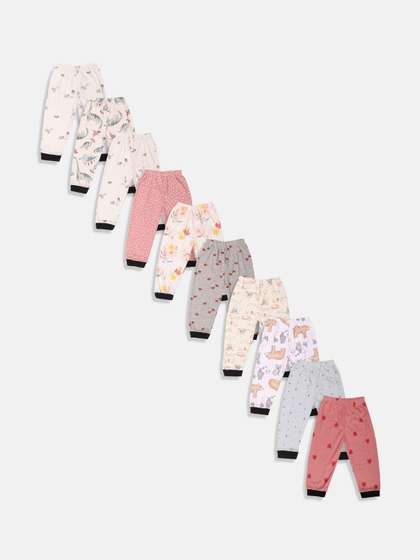 BAESD Infants Pack Of 10
                    Printed Mid Rise Joggers