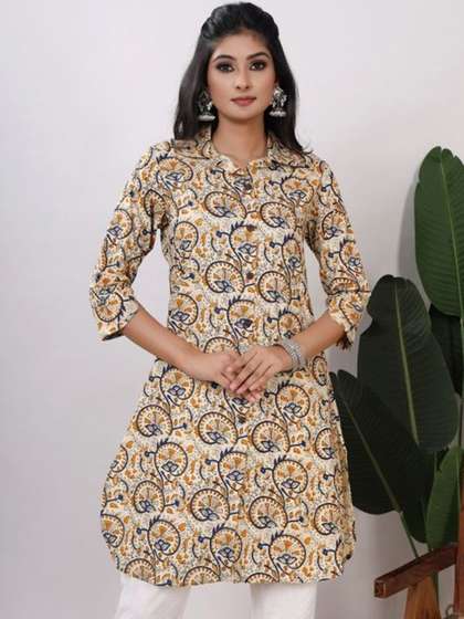 Chandbaali Floral Printed Straight Kurti