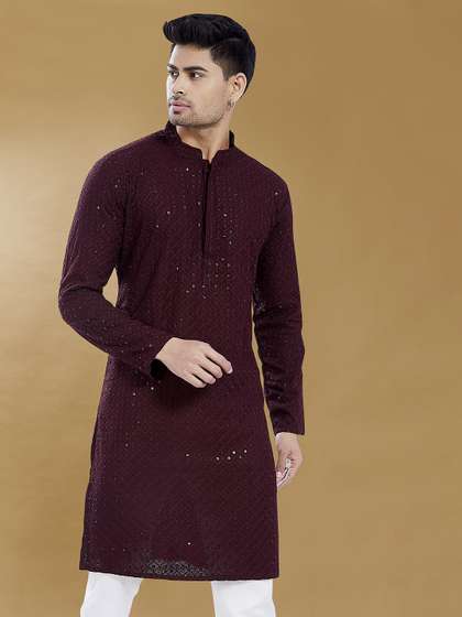 DIVISIVE Floral Embroidered Kurta