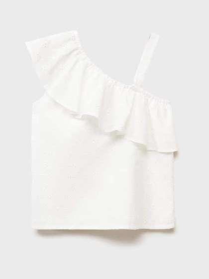 Mango Kids Schiffli
                    Embroidered One Shoulder Top