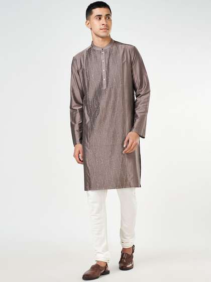 indus route by Pantaloons Embroidered Straight Kurta