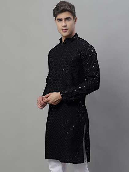 Jompers Men Geometric Embroidered Kurta