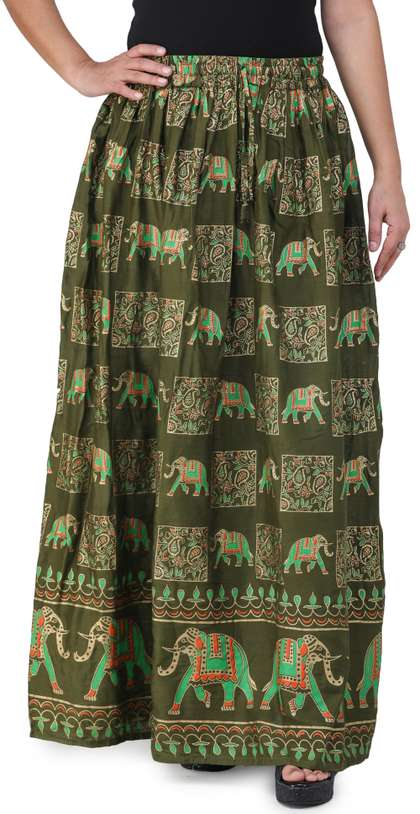 Exotic India Printed Maxi Skirts
