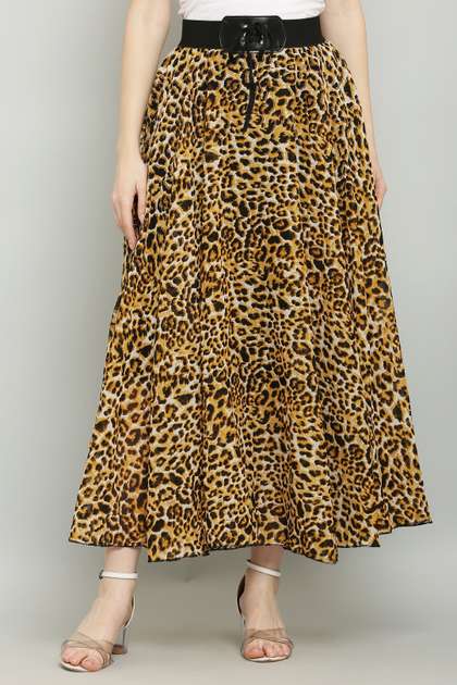 Raabta Fashion Printed Flared Maxi Skirts