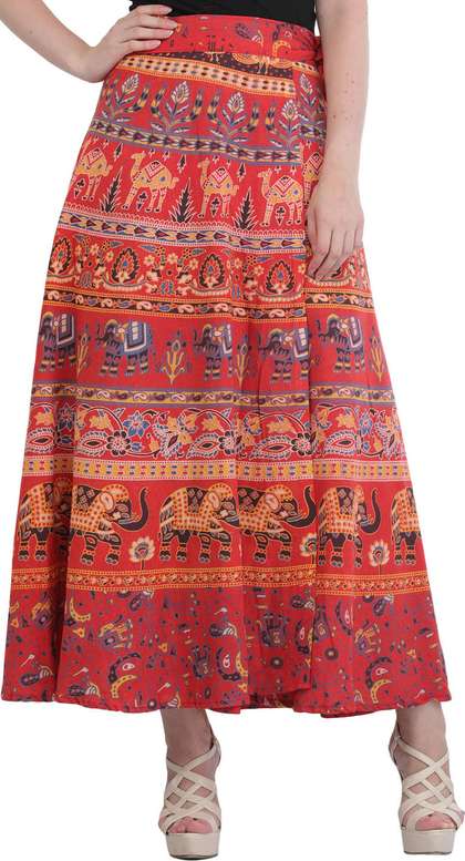 Exotic India Printed Wrap Skirts
