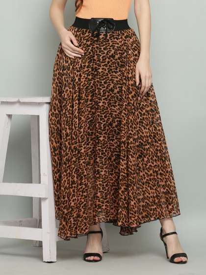 Raabta Fashion Printed Flared Maxi Skirts