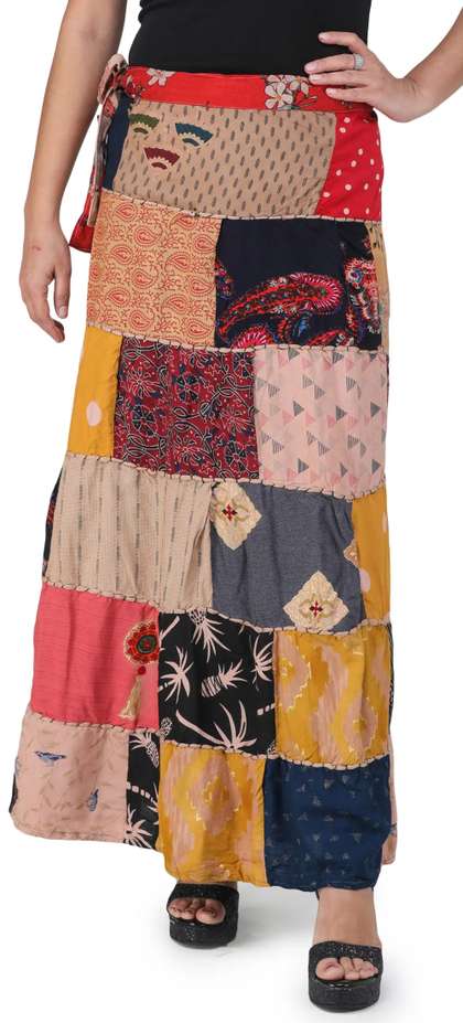 Exotic India Cotton A-line Maxi Skirts