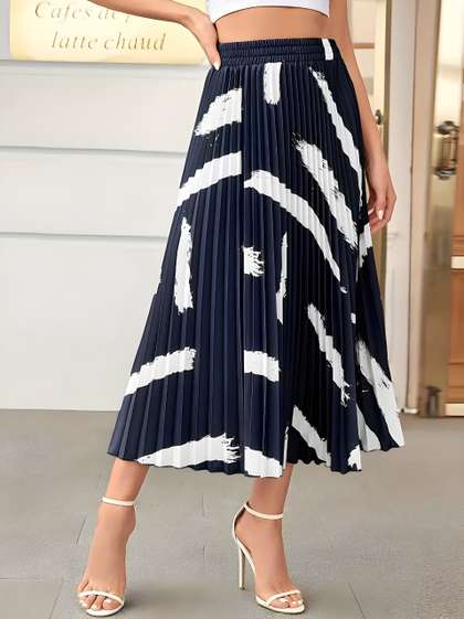 OTABU Printed A-Line Midi Skirts
