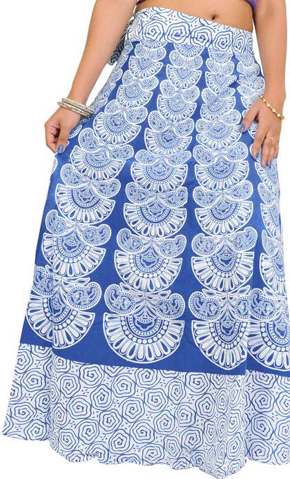 Exotic India Printed Wrap Maxi Skirts