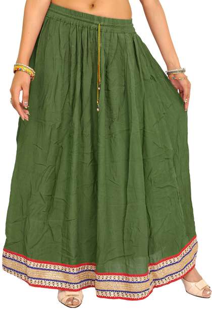 Exotic India Embellished A-Line Maxi Skirts