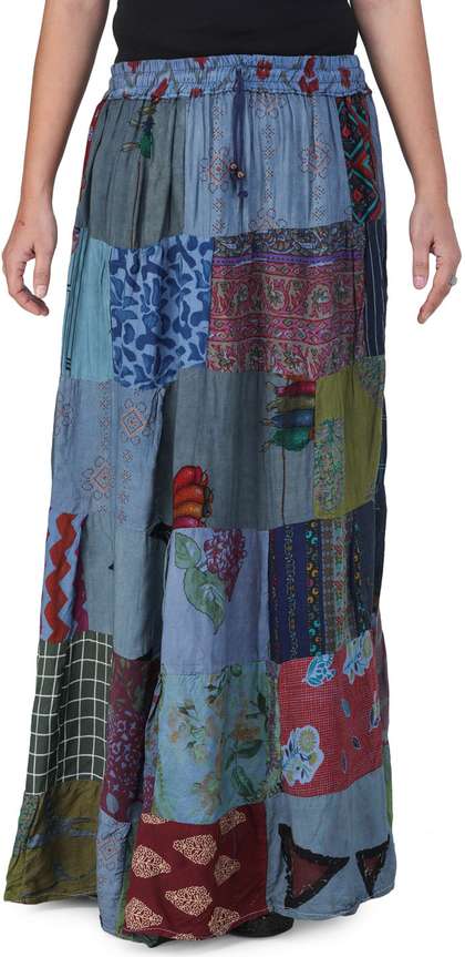 Exotic India Printed Cotton Maxi Skirts