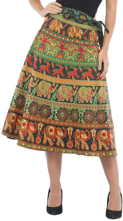 Exotic India Printed Cotton Midi Skirts