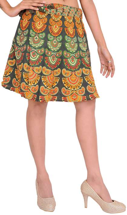 Exotic India Wrap Knee Length Skirts