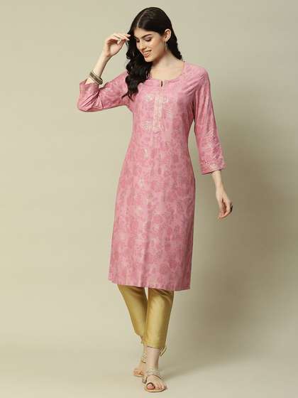 Rangriti Geometric Printed Straight Kurta