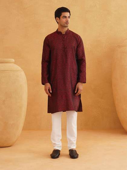 SOJANYA Mandarin Collar Long Kurta