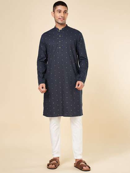 indus route by Pantaloons Pure Cotton Straight Kurta