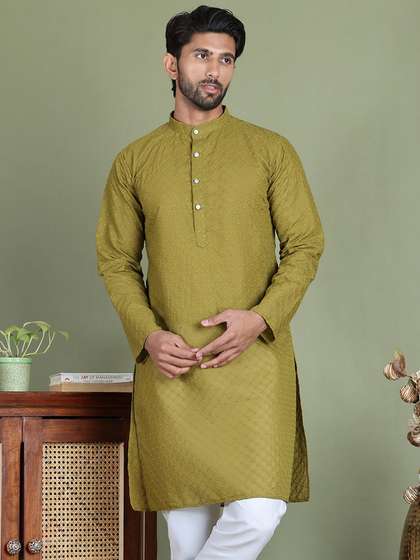 Jompers Geometric Embroidered Kurta