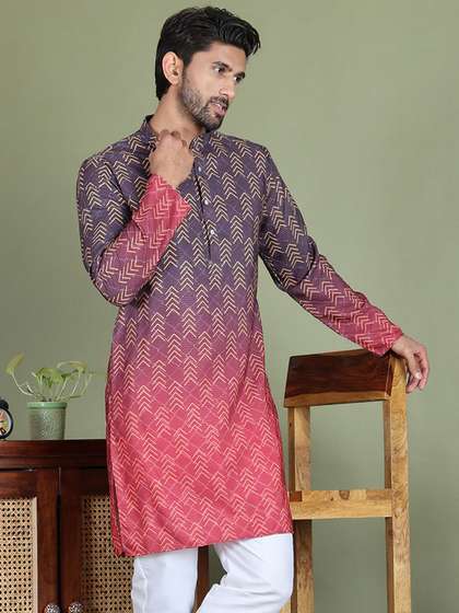 Anouk Men Geometric Printed Kurta