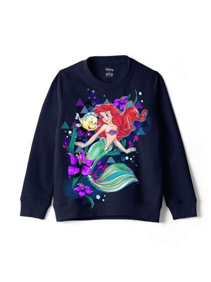 Wear Your Mind Girls
                    Disney Princess Printed Pullover Sweatshirt