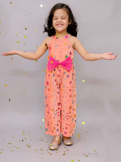 LIL DRAMA Girls Printed
                    Basic Jumpsuit