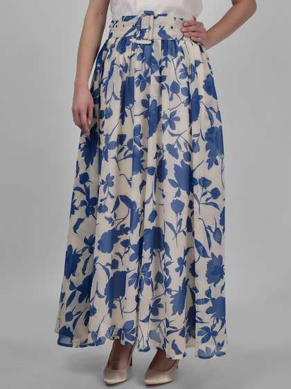 DRIRO Women Floral Print Maxi Skirts