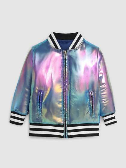 Somersault Girls
                      Striped Polyester Bomber Jacket