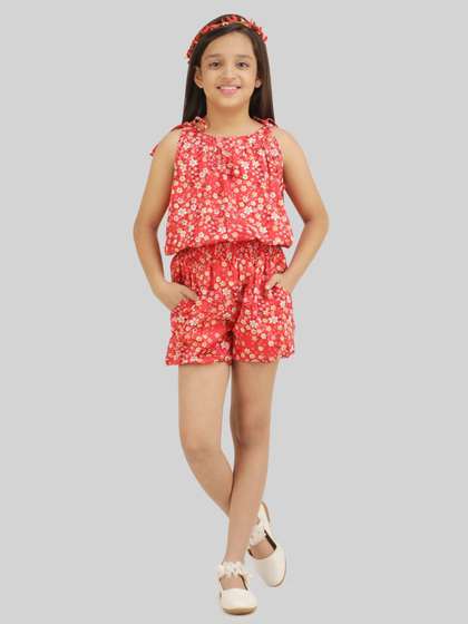 BEING NAUGHTY Girls
                    Floral Print Playsuit