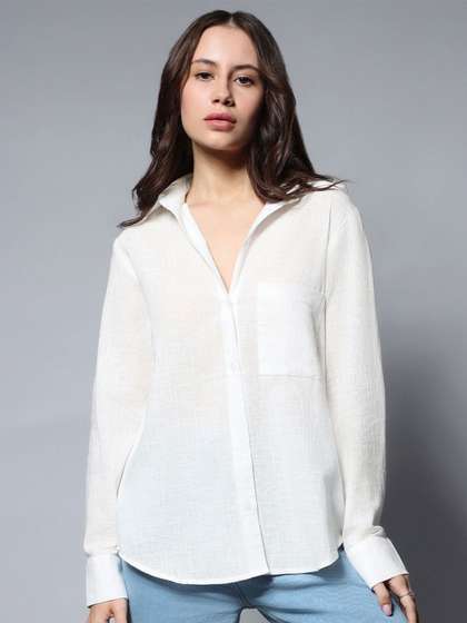 WHY SO FAB Women Solid Cotton Shirt