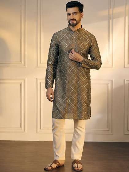 Anouk Chevron Embroidered Kurta