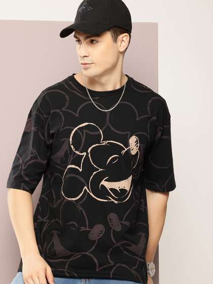 Kook N Keech Disney Printed Pure Cotton Drop-Shoulder Sleeves Oversized T-shirt