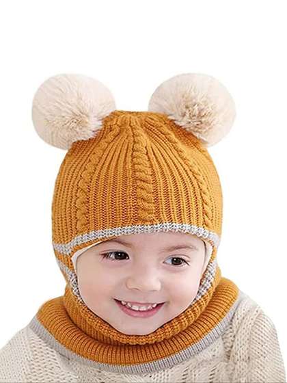 Babymoon Unisex Kids
                    Colourblocked Woollen Beanie