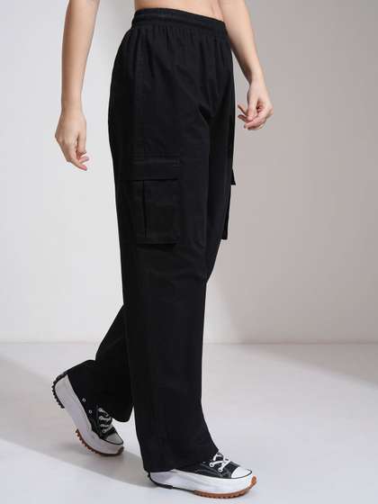 Tokyo Talkies Women High Rise Straight Fit Cargo Trouser