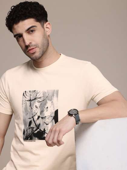 French Connection Graphic Printed Pure Cotton T-shirt