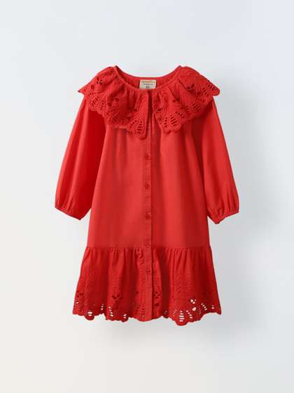 SPUNKIES Self Design
                      Puff Sleeve Cotton A-Line Maxi Dress