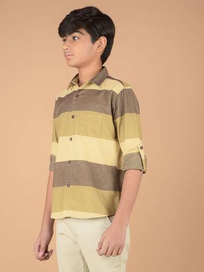 Crimsoune Club Boys
                    Premium Slim Fit Horizontal Stripes Opaque Striped
                    Casual Shirt