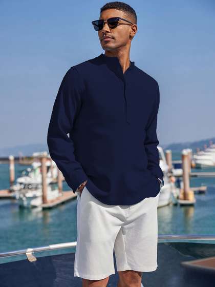 Anouk Mandarin Collar Cotton Kurta