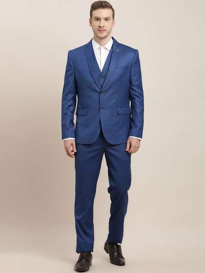Turtle Men
                          Tailored Fit Pure Cotton Single-Breasted
                          Three-Piece Suit