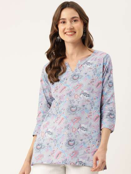 FERANOID Women
                          Pure Cotton Floral Printed Kurti