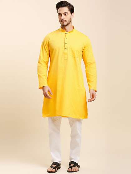RAJUBHAI HARGOVINDAS Striped Cotton Straight Kurta