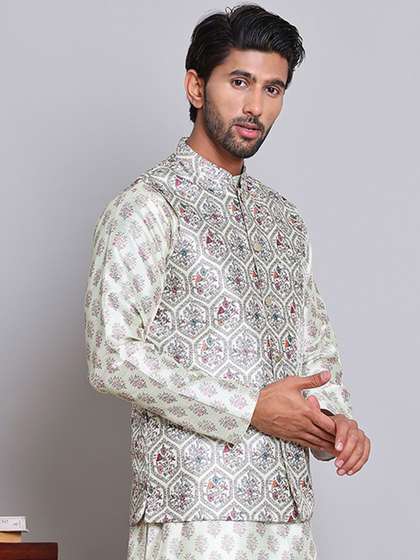 Jompers Floral Printed Nehru Jacket