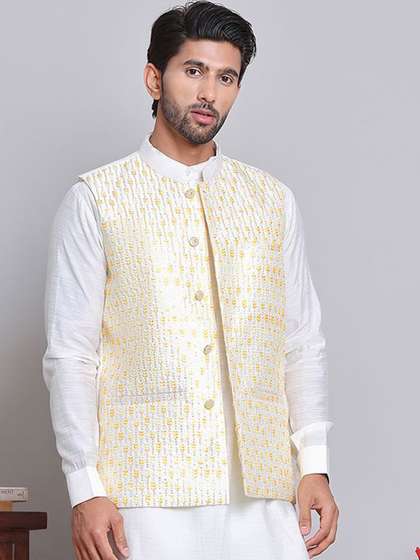 Jompers Embroidered Woven Nehru Jacket