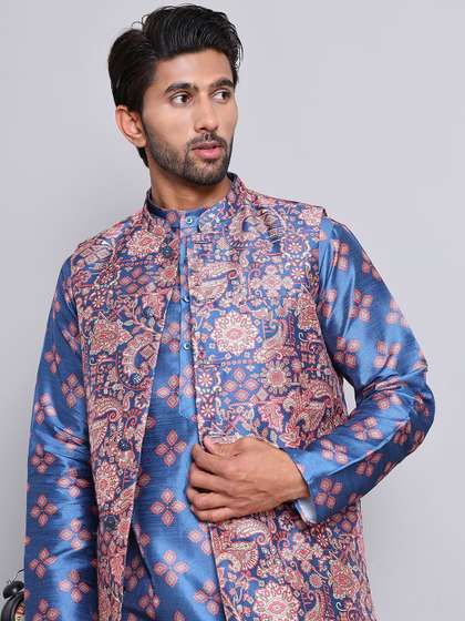 Jompers Printed Mandarin Collar Nehru