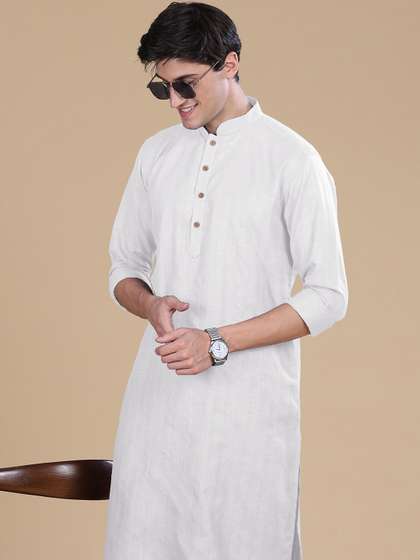 Anouk Striped Cotton Straight Kurta