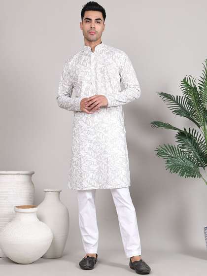 Majestic Man Printed Cotton Straight Kurta
