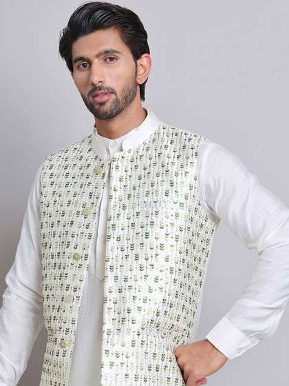 Jompers Men Embroidered Nehru Jacket