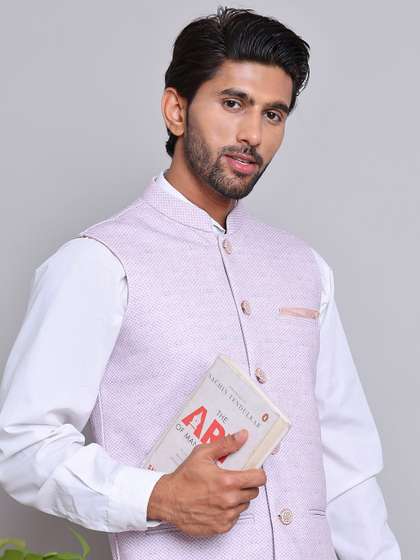 Jompers Men Woven
                        Design Nehru Jacket